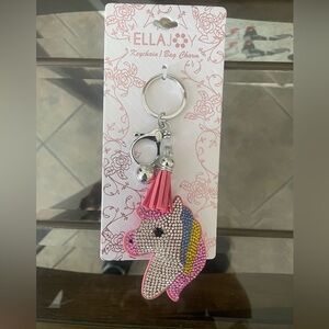 & Other Stories Pink Rhinestone Unicorn Keychain